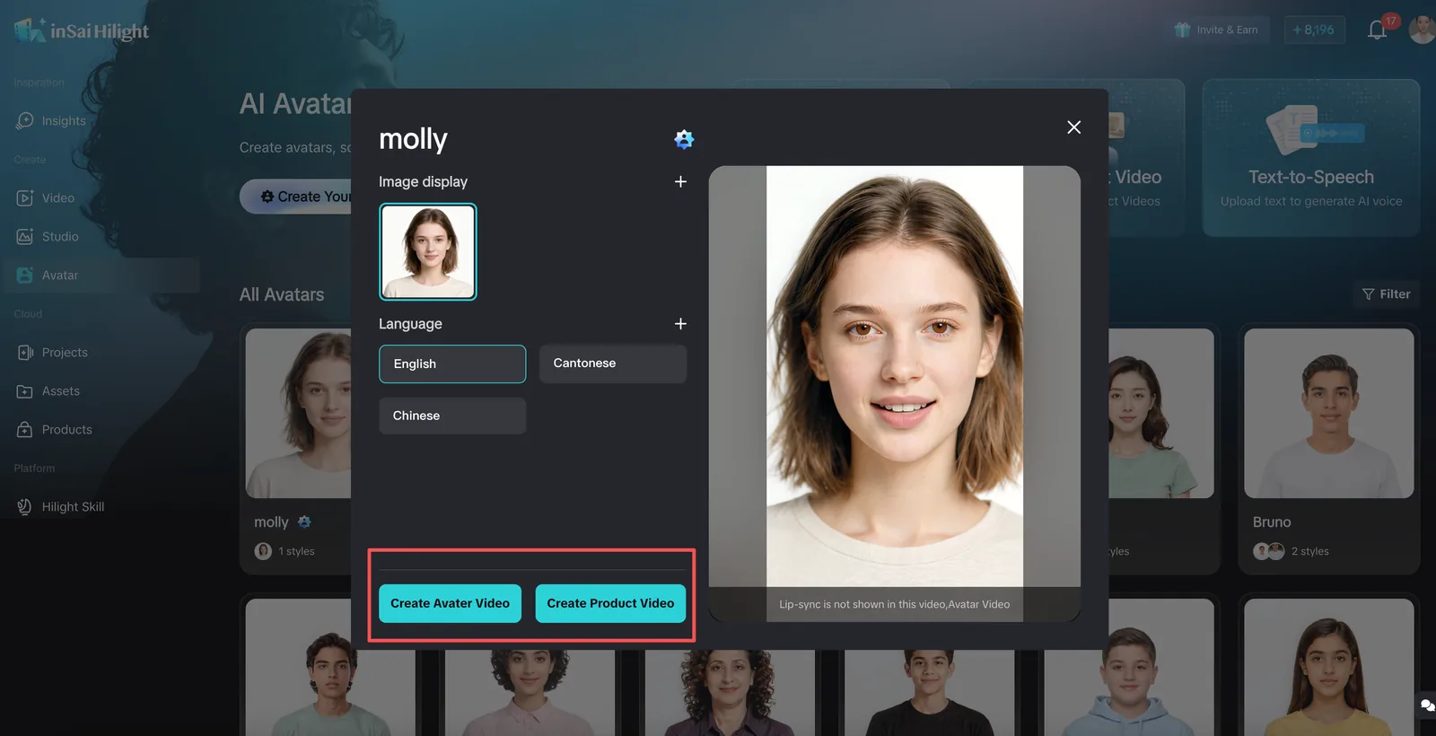 Hilight voice and language settings for multilingual AI avatar videos