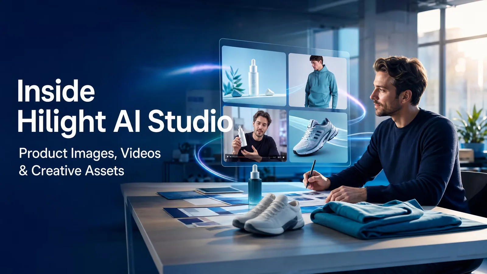 Inside Hilight AI Studio for product images, videos, and ecommerce creative assets